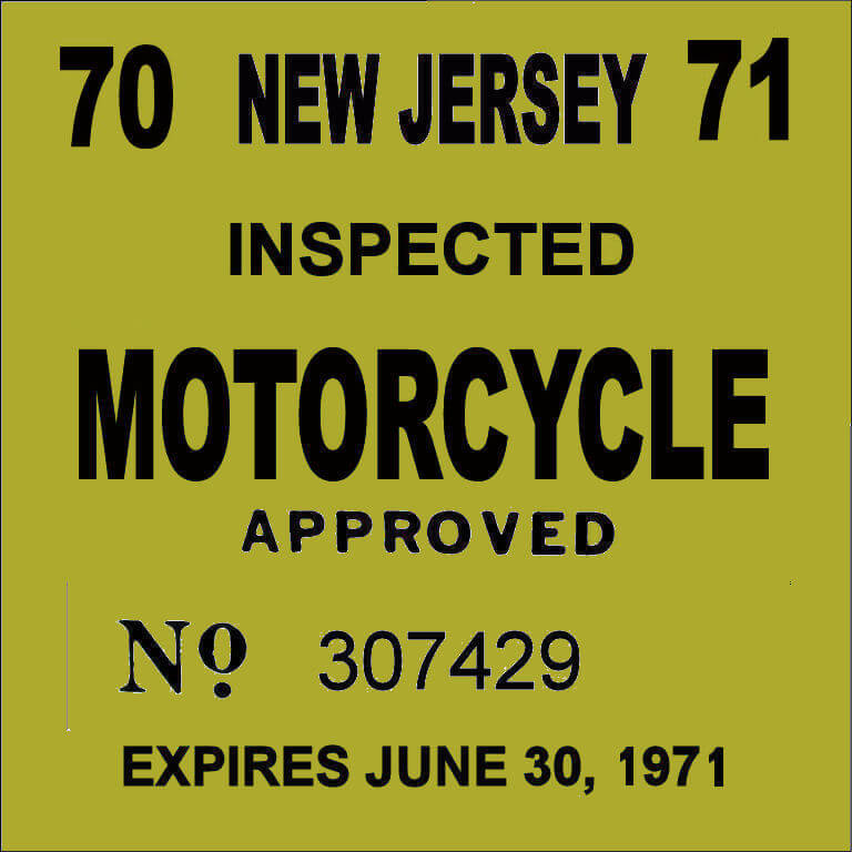 (image for) New Jersey Cycle 1970 Inspection Sticker